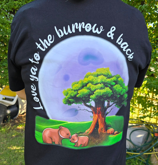 unisex "Love ya to the burrow and back" T shirt (Back Printed)